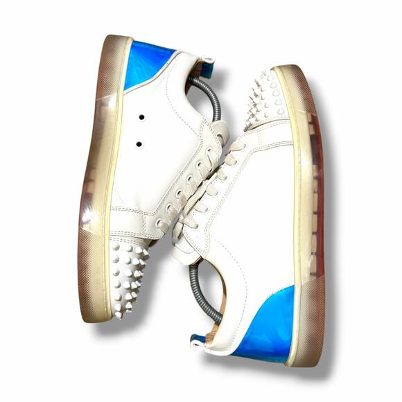 Christian Louboutin Louis Junior Spikes ‘White/Blue’ Sneakers | Size 43(10US) main image 5